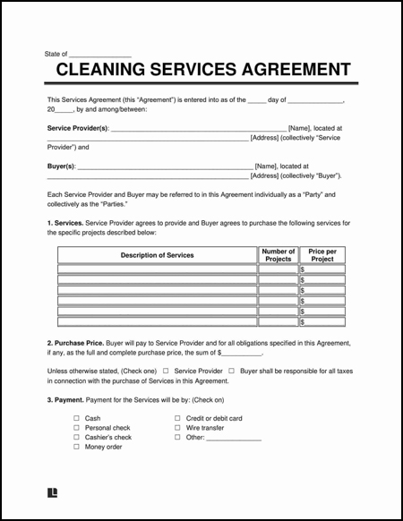 Commercial Cleaning Contract